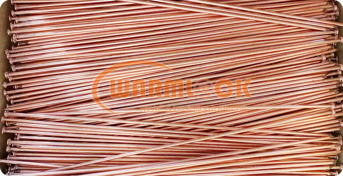 Low carbon steel CD weld pins plated with copper