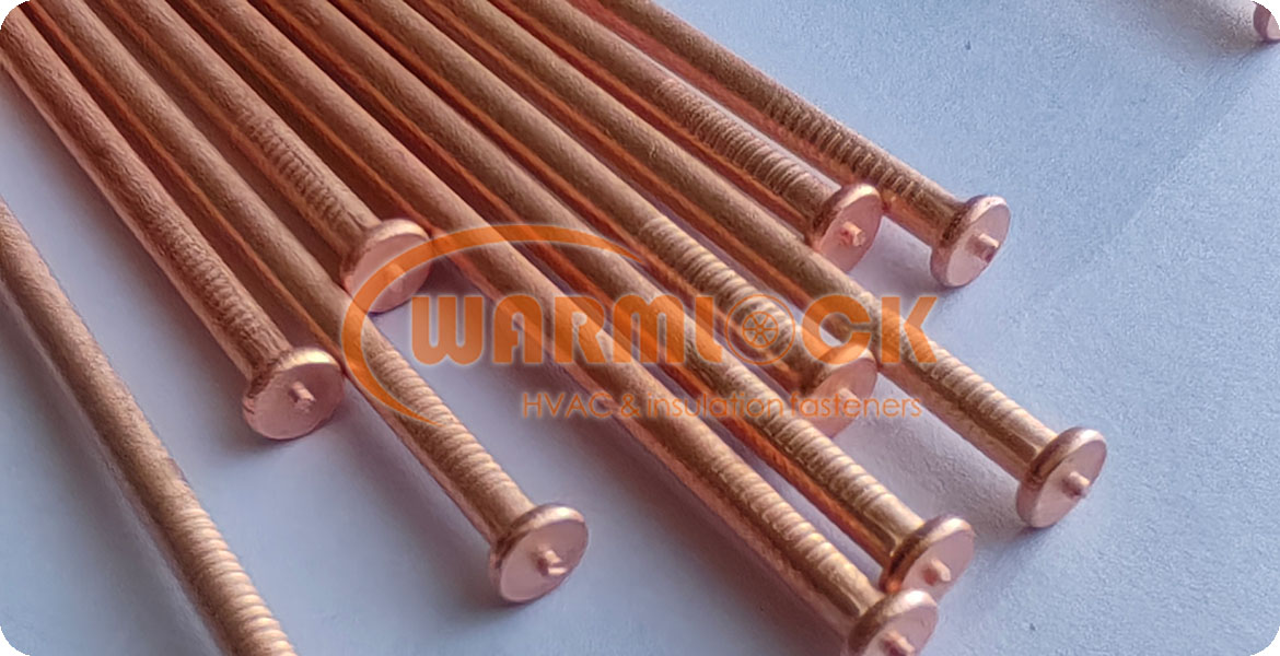 CD weld pins plated with copper